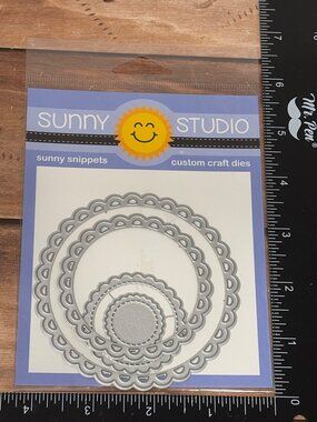 SUNNY STUDIO SUNNY SNIPPETS SSDIE-232 SCALLOPED CIRCLE MATS 3 STEEL CRAFT DIE